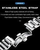 POEDAGAR Men’s Luxury Stainless-Steel Square Watch – Waterproof & Luminous Hands